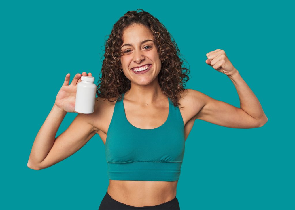 boosting her health this fit woman knows benefits adding dietary supplements